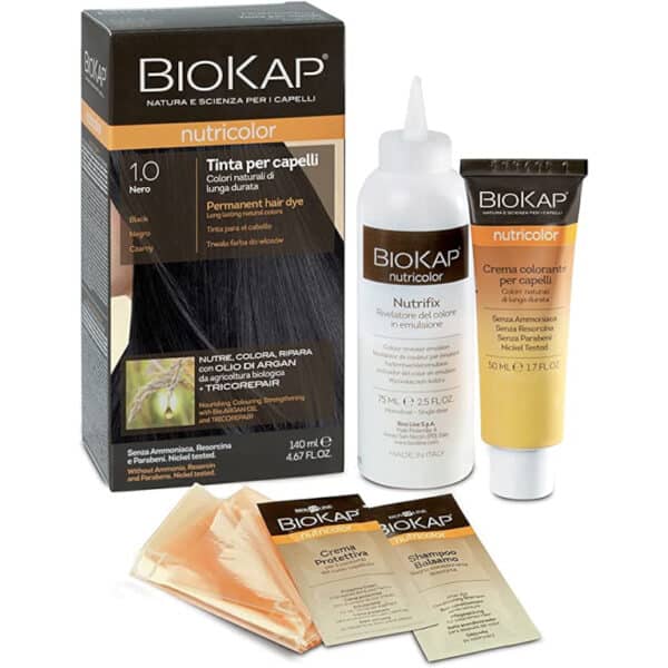 Tinta per capelli Nutricolor BioKap - 1.0 Nero 140 ml